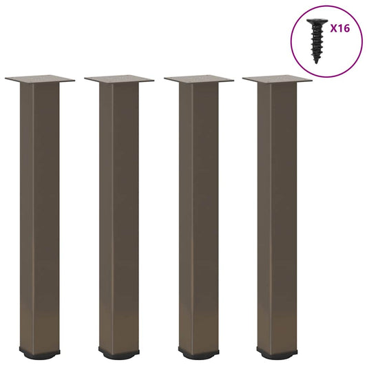 Gambe per Tavolino 4 pz Acciaio Naturale 72-74 cm in Acciaio - homemem39