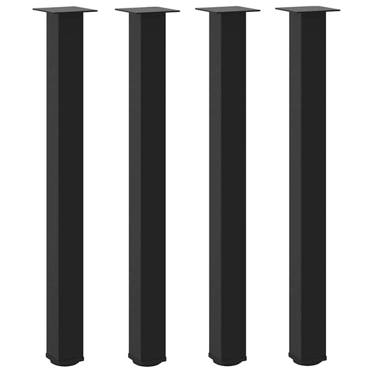 Gambe per tavolo da bar 4 pz nere 100-102 cm in acciaio