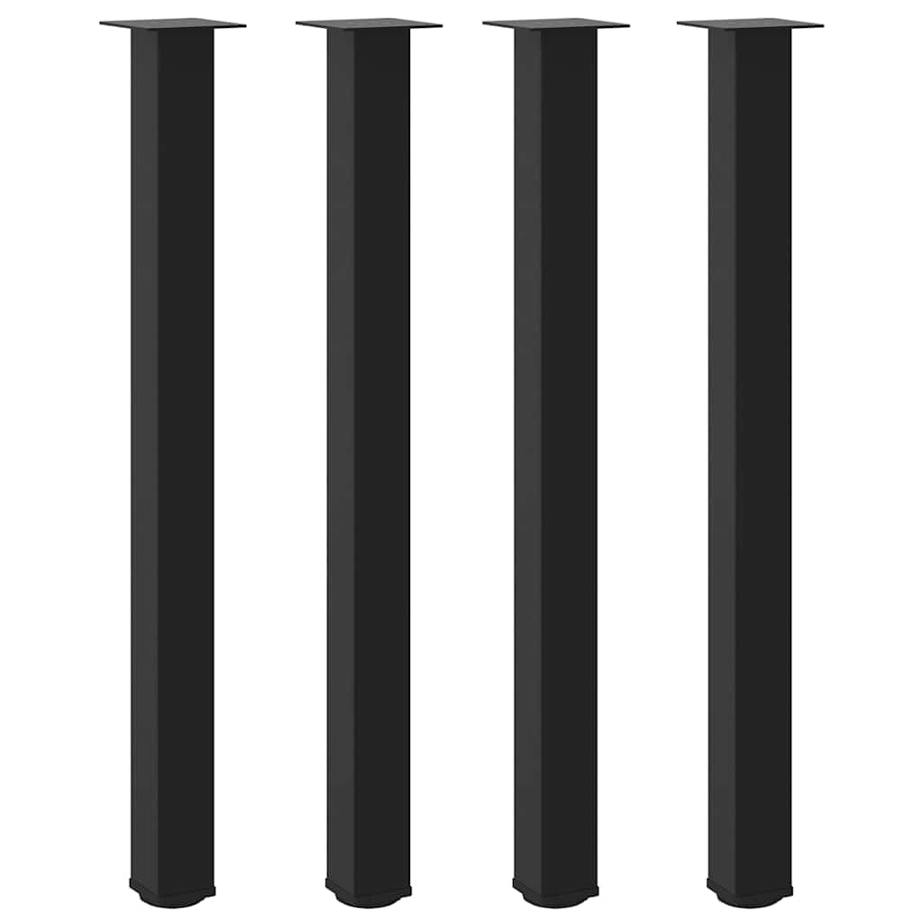 Gambe per Tavolino 4 pz Nero 110-112 cm in Acciaio - homemem39