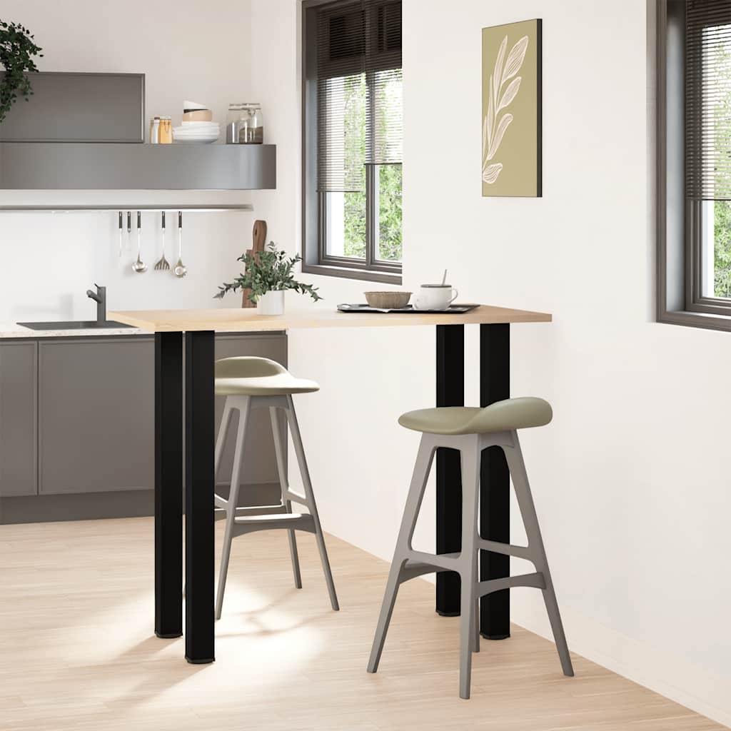 Gambe per Tavolino 4 pz Nero 110-112 cm in Acciaio - homemem39