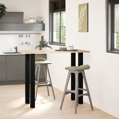 Gambe per Tavolino 4 pz Nero 110-112 cm in Acciaio - homemem39