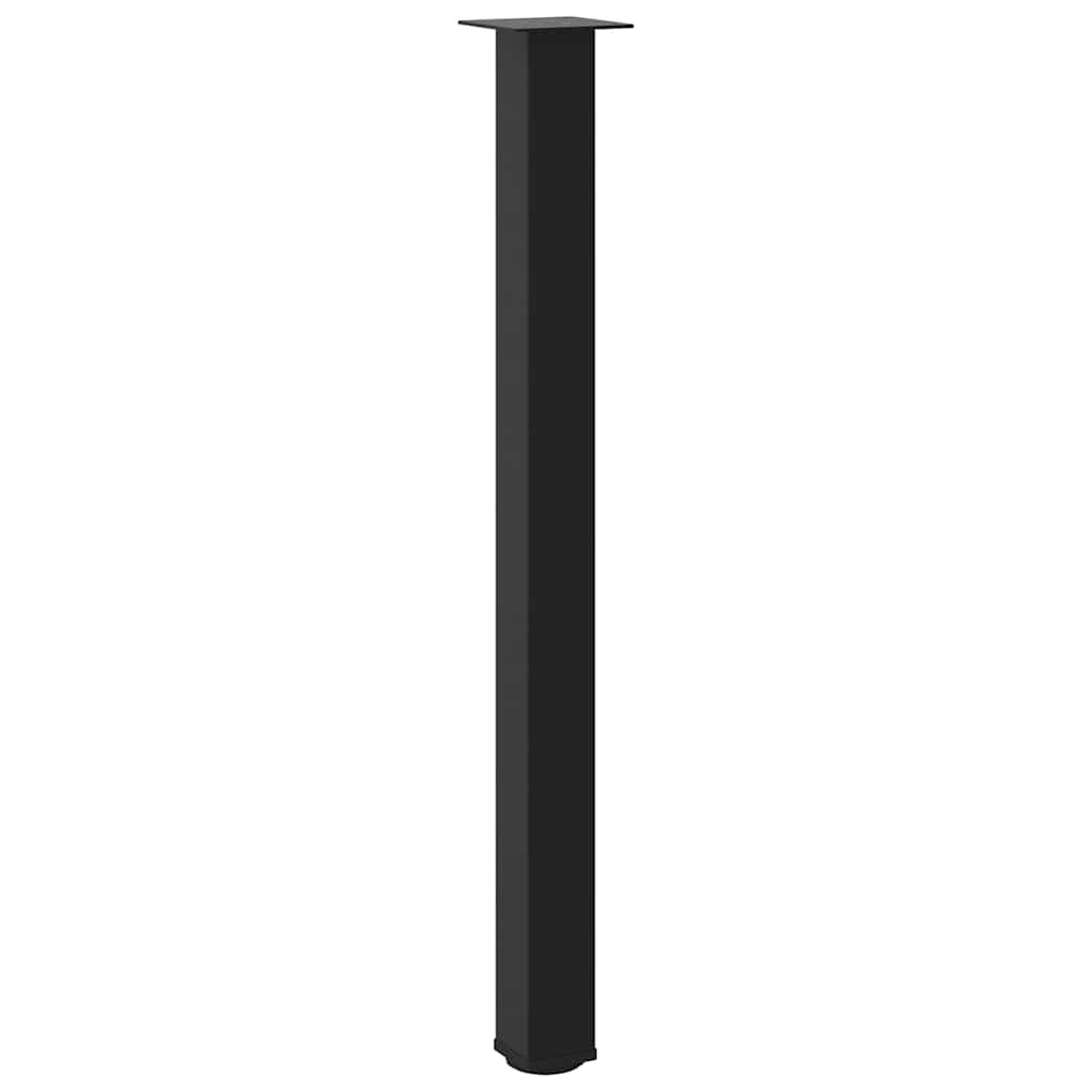 Gambe per Tavolino 4 pz Nero 110-112 cm in Acciaio - homemem39