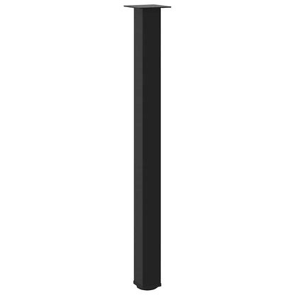 Gambe per Tavolino 4 pz Nero 110-112 cm in Acciaio - homemem39