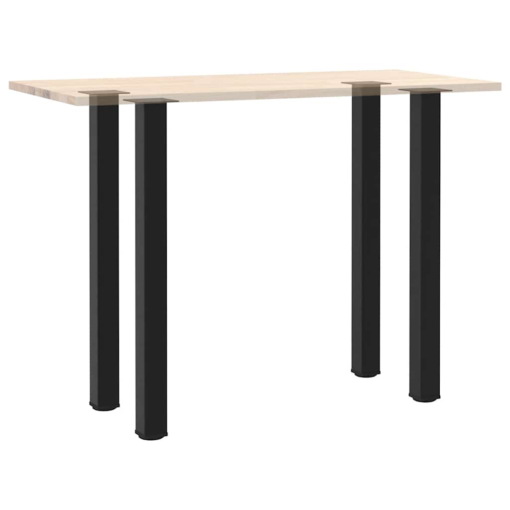 Gambe per Tavolino 4 pz Nero 110-112 cm in Acciaio - homemem39