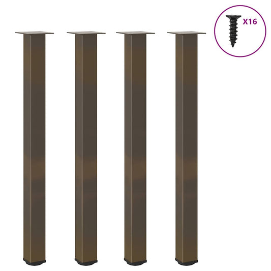 Gambe per Tavolino 4 pz Acciaio Naturale 110-112 cm Acciaio - homemem39