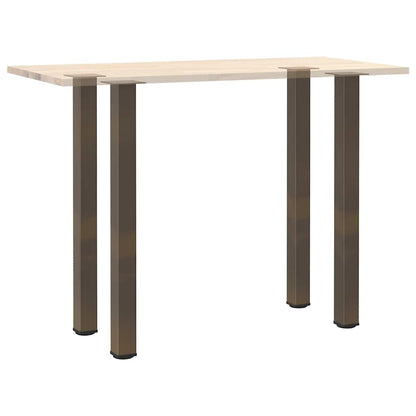 Gambe per tavolo da bar 4 pz in acciaio naturale 110-112 cm
