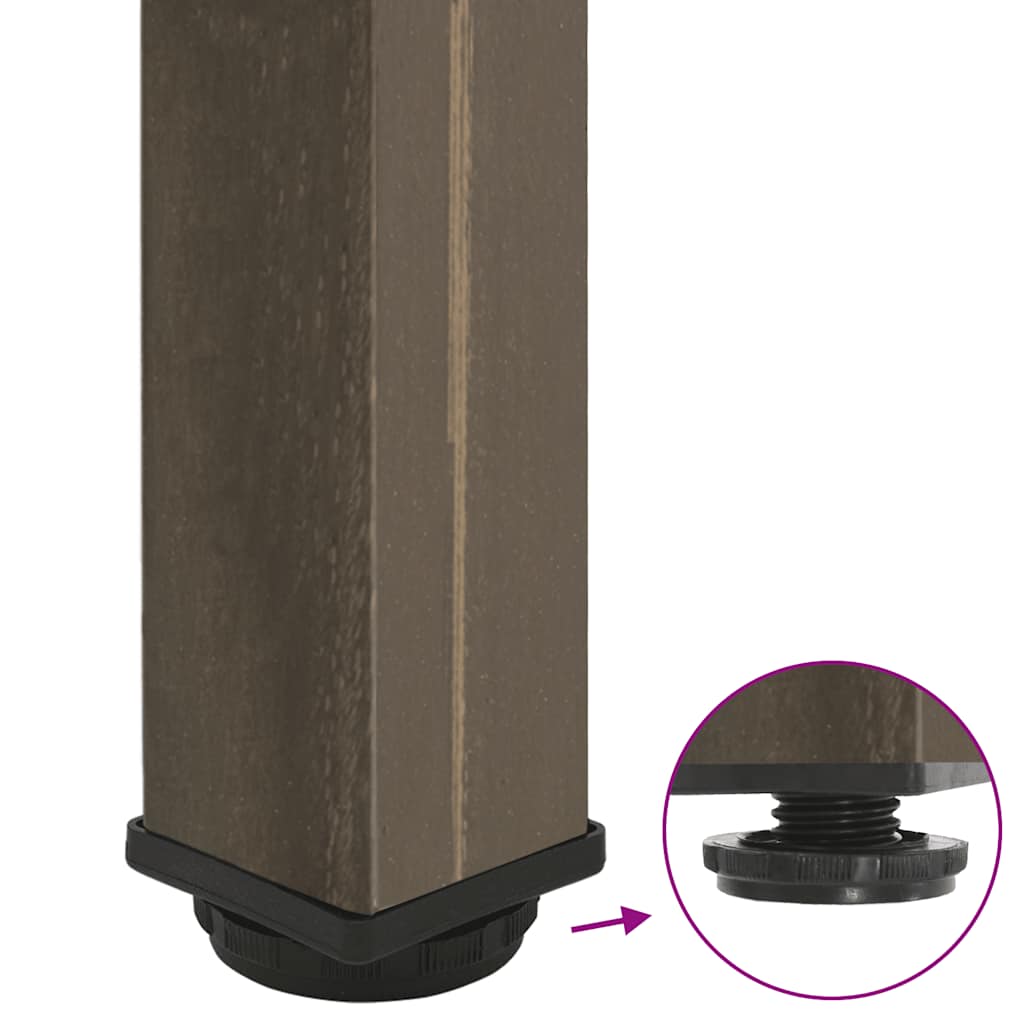 Gambe per tavolo da bar 4 pz in acciaio naturale 110-112 cm