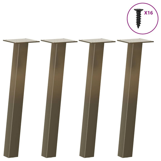 Gambe per Tavolino 4 pz Acciaio Naturale 30 cm in Acciaio - homemem39