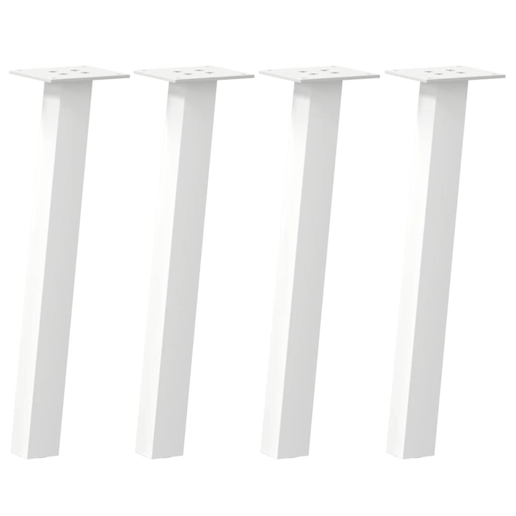 Gambe per Tavolino 4 pz Bianco 42 cm in Acciaio - homemem39