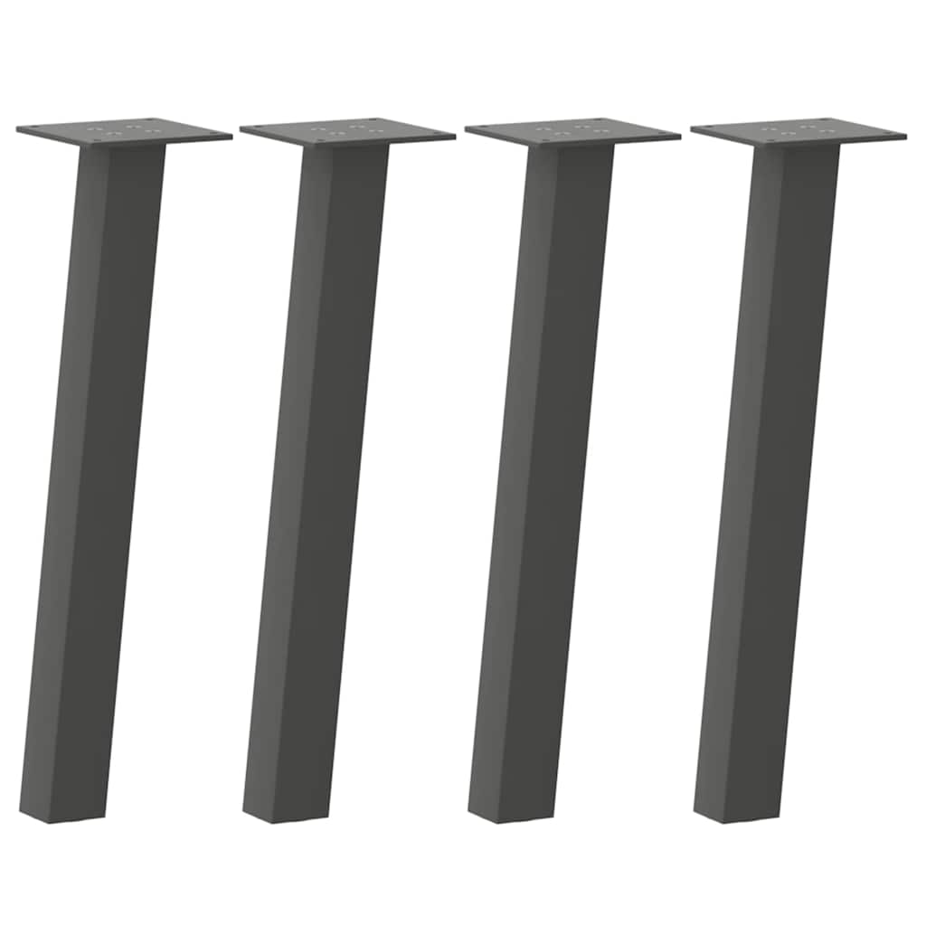 Gambe per Tavolino 4 pz Antracite 42 cm in Acciaio - homemem39