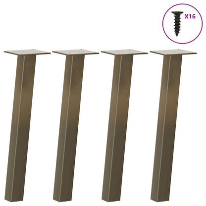 Gambe per Tavolino 4 pz Acciaio Naturale 42 cm in Acciaio - homemem39