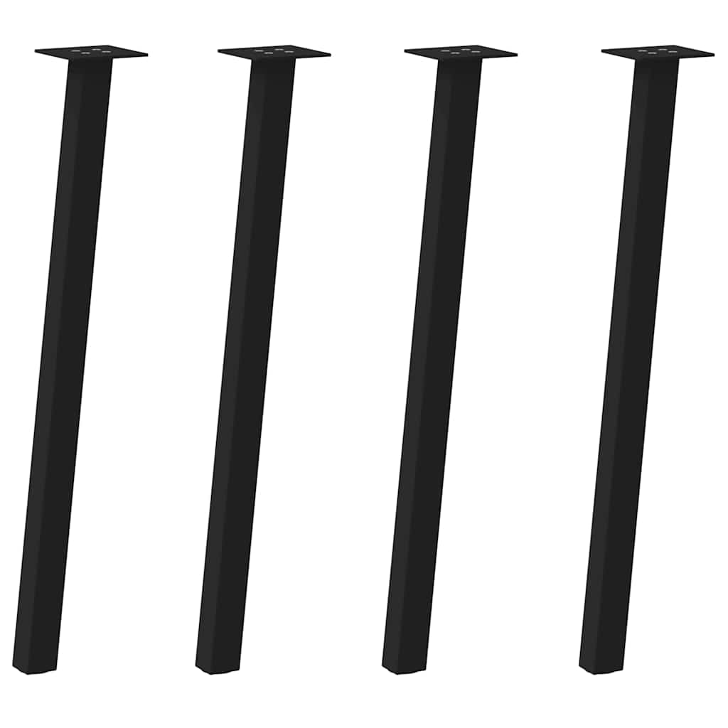 Gambe per Tavolino 4 pz Nero 72 cm in Acciaio - homemem39