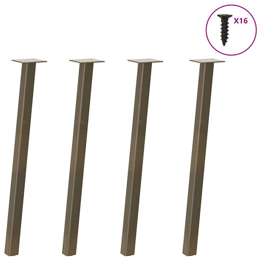 Gambe per Tavolino 4 pz Acciaio Naturale 72 cm in Acciaio - homemem39