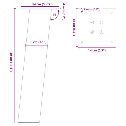 Gambe per tavolino 4 pz Antracite 30 cm Acciaio