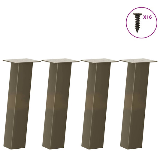 Gambe per Tavolino 4 pz Acciaio Naturale 30 cm in Acciaio - homemem39