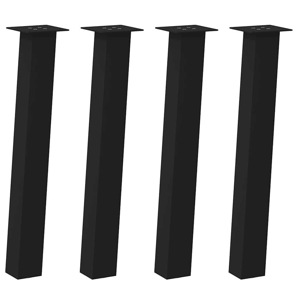 Gambe per Tavolino 4 pz Nero 72 cm in Acciaio - homemem39