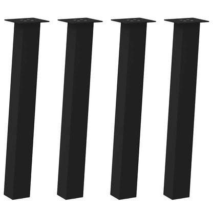 Gambe per Tavolino 4 pz Nero 72 cm in Acciaio - homemem39
