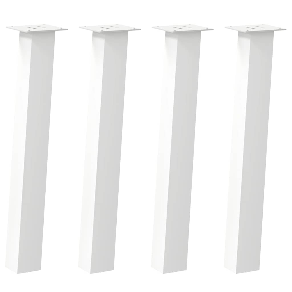 Gambe per Tavolino 4 pz Bianco 72 cm in Acciaio