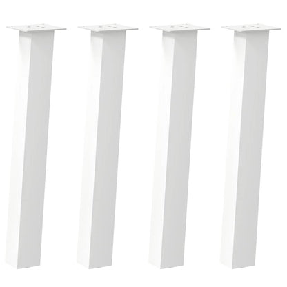 Gambe per Tavolino 4 pz Bianco 72 cm in Acciaio