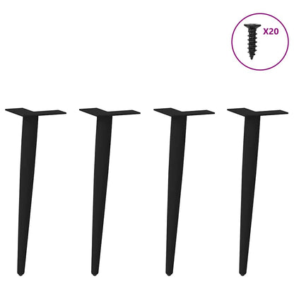 Gambe per Tavolino da Caffè Forma Conica 4 pz Nere 30-31 cm