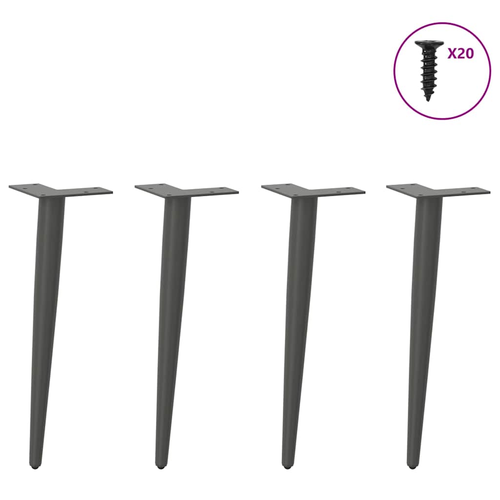 Gambe per Tavolino da Caffè Forma Conica 4 pz Antracite 30-31cm