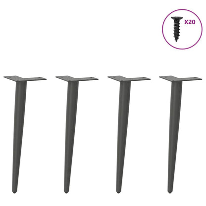 Gambe per Tavolino da Caffè Forma Conica 4 pz Antracite 30-31cm