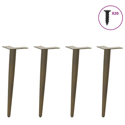 Gambe per Tavolino da Caffè Forma Conica 4 pz Acciaio Naturale 30-31 cm Acciaio - homemem39