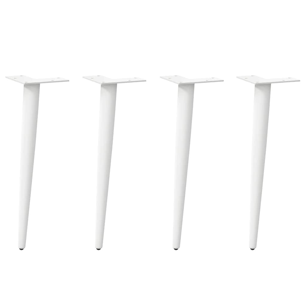 Gambe per Tavolino da Caffè Forma Conica 4 pz Bianche 42-43 cm