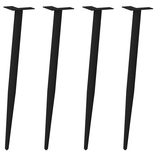 Gambe Tavolino Caffè a Forma Conica 4 pz Nero 72-73 cm Acciaio