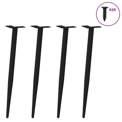 Gambe per Tavolo Consolle Forma Conica 4 pz Nere 72-73 cm