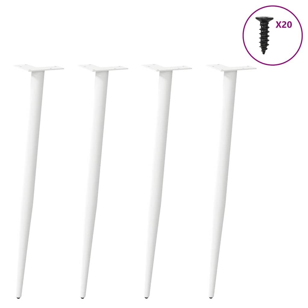 Gambe per Tavolo Consolle Forma Conica 4 pz Bianche 72-73 cm