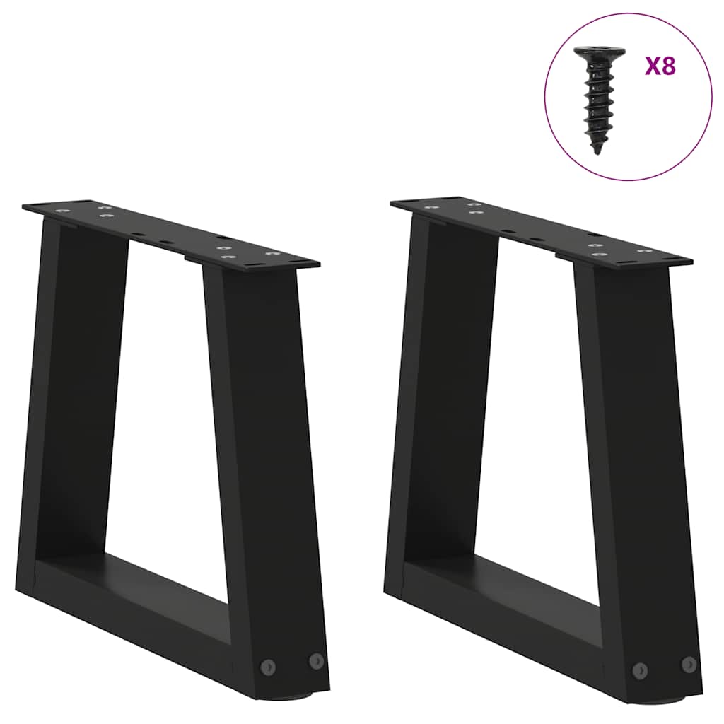 Gambe per Tavolino da Caffè forma V 2 pz Nere 30x(30-31,3) cm