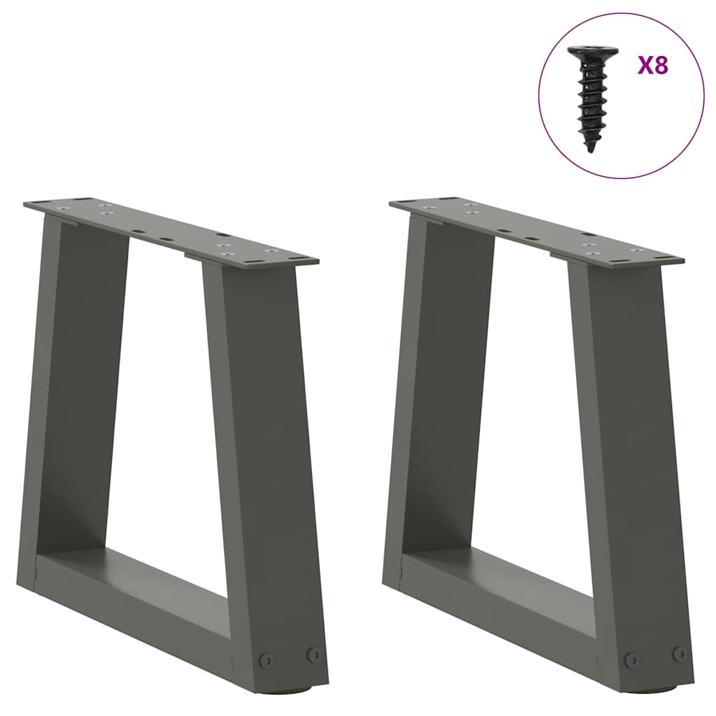 Gambe Tavolino da Caffè forma V 2 pz Antracite 30x(30-31,3) cm