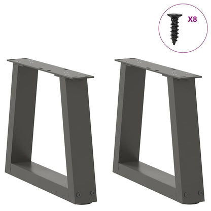 Gambe Tavolino da Caffè forma V 2 pz Antracite 30x(30-31,3) cm