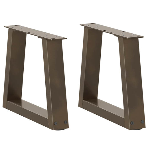 Gambe per Tavolo Pranzo a V 2pz Naturale 30x(30-31,3)cm Acciaio - homemem39