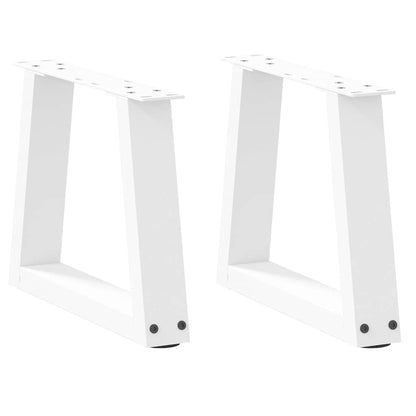 Gambe per Tavolo Pranzo a V 2 pz Bianco 40x(30-31,3)cm Acciaio - homemem39