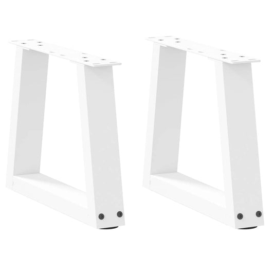 Gambe per Tavolo Pranzo a V 2 pz Bianco 40x(30-31,3)cm Acciaio - homemem39