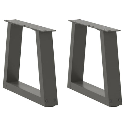 Gambe Tavolo Pranzo a V 2 pz Antracite 40x(30-31,3)cm Acciaio - homemem39