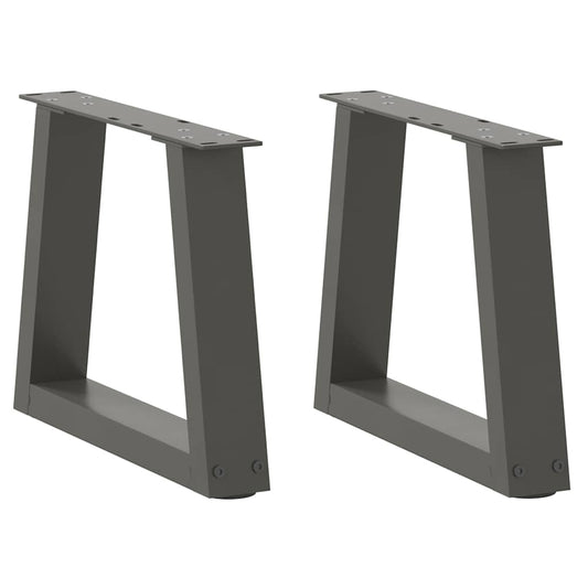 Gambe Tavolo Pranzo a V 2 pz Antracite 40x(30-31,3)cm Acciaio - homemem39