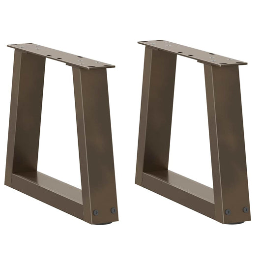 Gambe per Tavolo Pranzo a V 2pz Naturale 40x(30-31,3)cm Acciaio - homemem39