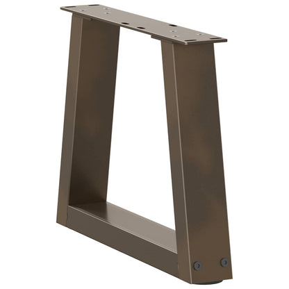 Gambe per Tavolo Pranzo a V 2pz Naturale 40x(30-31,3)cm Acciaio - homemem39
