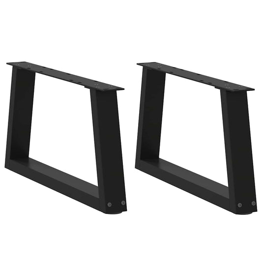 Gambe per Tavolo da Pranzo a V 2 pz Nero 50x(30-31,3)cm Acciaio - homemem39