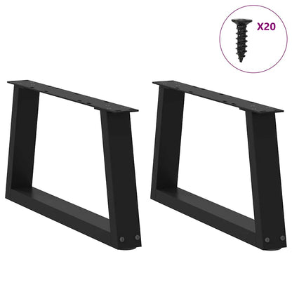 Gambe per Tavolino da Caffè forma V 2 pz Nere 50x(30-31,3) cm