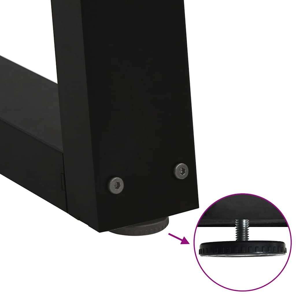 Gambe per Tavolino da Caffè forma V 2 pz Nere 50x(30-31,3) cm