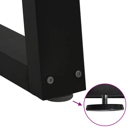 Gambe per Tavolino da Caffè forma V 2 pz Nere 50x(30-31,3) cm