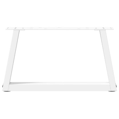 Gambe per Tavolo Pranzo a V 2 pz Bianco 50x(30-31,3)cm Acciaio - homemem39