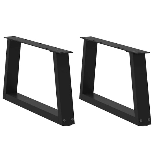 Gambe per Tavolo da Pranzo a V 2 pz Nero 60x(30-31,3)cm Acciaio - homemem39