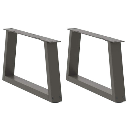 Gambe Tavolo Pranzo a V 2 pz Antracite 60x(30-31,3)cm Acciaio - homemem39