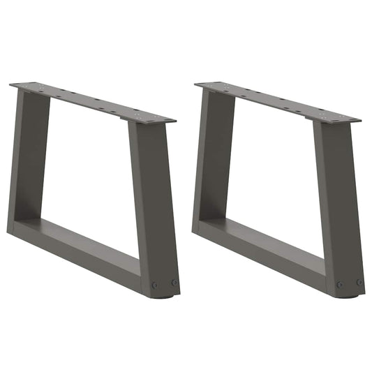Gambe Tavolo Pranzo a V 2 pz Antracite 60x(30-31,3)cm Acciaio - homemem39