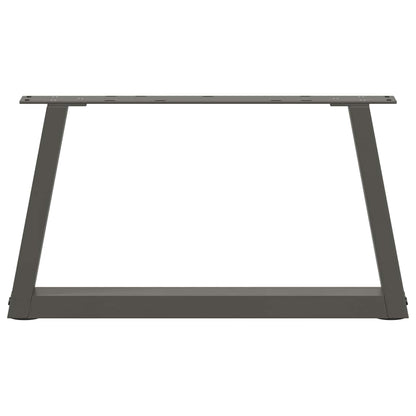 Gambe Tavolo Pranzo a V 2 pz Antracite 60x(30-31,3)cm Acciaio - homemem39